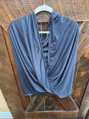 Apana Slate Gray Drape Front Women’s Top